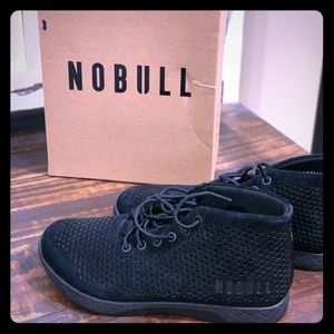 Nobull black suede mid trainer